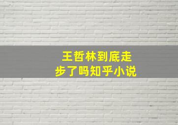 王哲林到底走步了吗知乎小说