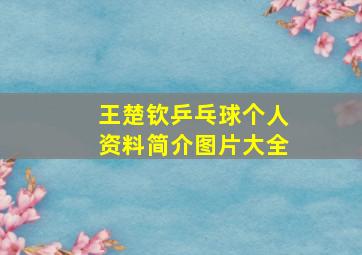 王楚钦乒乓球个人资料简介图片大全