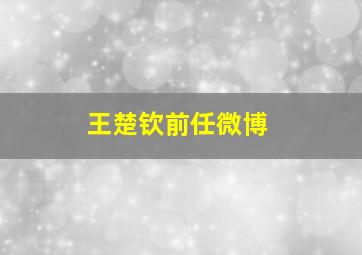 王楚钦前任微博