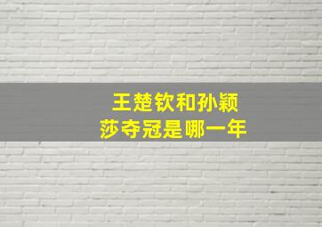 王楚钦和孙颖莎夺冠是哪一年