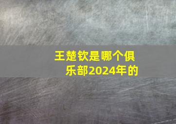 王楚钦是哪个俱乐部2024年的