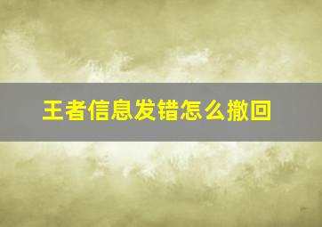 王者信息发错怎么撤回