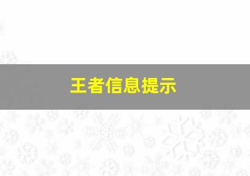 王者信息提示