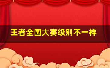 王者全国大赛级别不一样