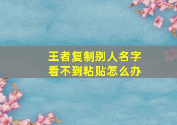 王者复制别人名字看不到粘贴怎么办