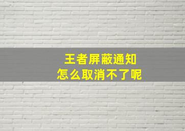 王者屏蔽通知怎么取消不了呢