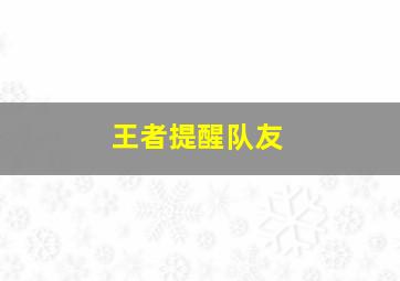 王者提醒队友