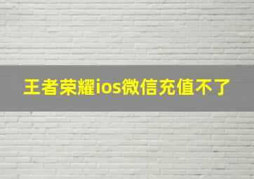 王者荣耀ios微信充值不了