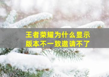 王者荣耀为什么显示版本不一致邀请不了