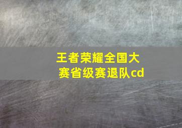 王者荣耀全国大赛省级赛退队cd