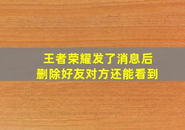 王者荣耀发了消息后删除好友对方还能看到