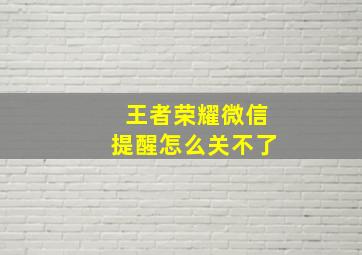 王者荣耀微信提醒怎么关不了