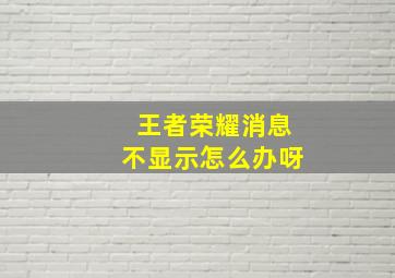 王者荣耀消息不显示怎么办呀