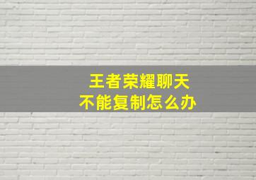 王者荣耀聊天不能复制怎么办