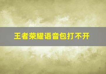 王者荣耀语音包打不开