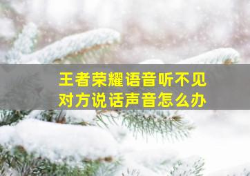 王者荣耀语音听不见对方说话声音怎么办