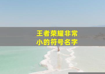 王者荣耀非常小的符号名字