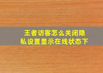 王者访客怎么关闭隐私设置显示在线状态下