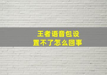 王者语音包设置不了怎么回事