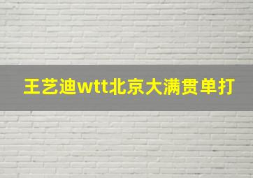 王艺迪wtt北京大满贯单打