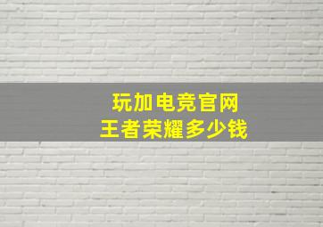 玩加电竞官网王者荣耀多少钱