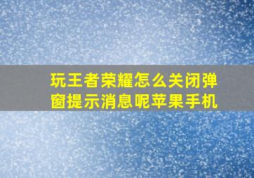 玩王者荣耀怎么关闭弹窗提示消息呢苹果手机