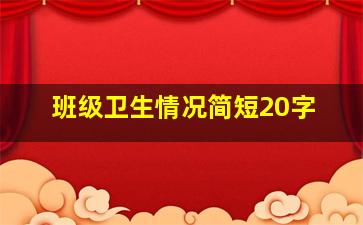 班级卫生情况简短20字