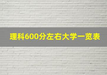 理科600分左右大学一览表