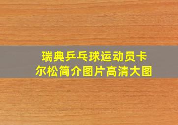 瑞典乒乓球运动员卡尔松简介图片高清大图