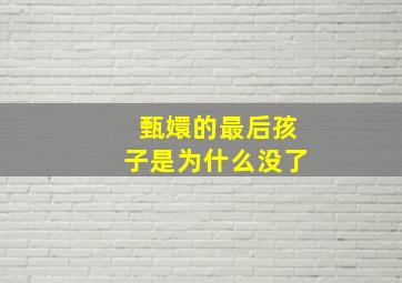 甄嬛的最后孩子是为什么没了