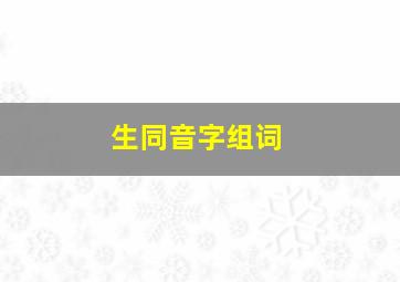 生同音字组词