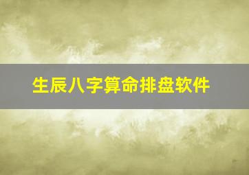 生辰八字算命排盘软件