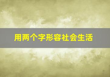 用两个字形容社会生活