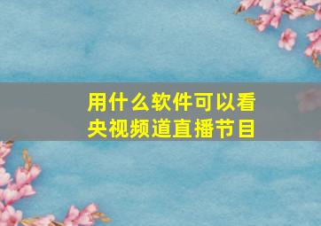 用什么软件可以看央视频道直播节目