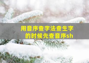 用音序查字法查生字的时候先查音序sh