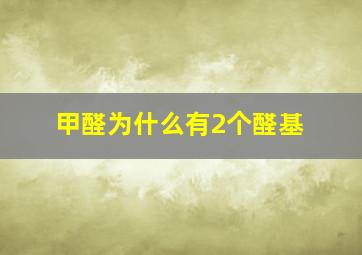 甲醛为什么有2个醛基