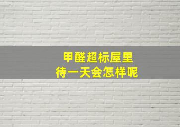 甲醛超标屋里待一天会怎样呢