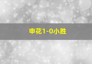 申花1-0小胜