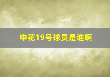 申花19号球员是谁啊