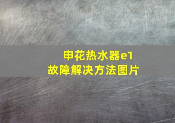 申花热水器e1故障解决方法图片