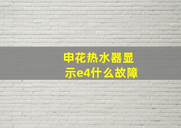 申花热水器显示e4什么故障