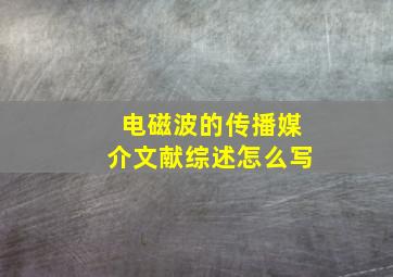 电磁波的传播媒介文献综述怎么写