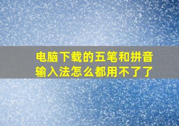 电脑下载的五笔和拼音输入法怎么都用不了了