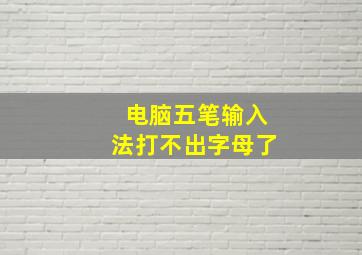 电脑五笔输入法打不出字母了