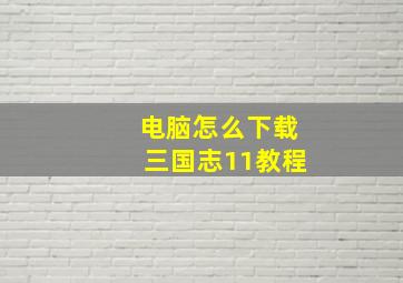 电脑怎么下载三国志11教程