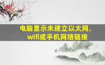 电脑显示未建立以太网,wifi或手机网络链接