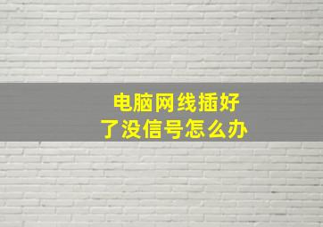 电脑网线插好了没信号怎么办