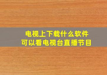 电视上下载什么软件可以看电视台直播节目