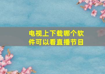 电视上下载哪个软件可以看直播节目