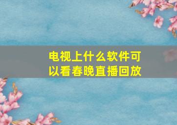 电视上什么软件可以看春晚直播回放